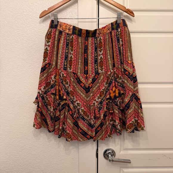 Anthro Vineet Back Patrice Tiered Multicolored Skirt - Picture 5 of 8